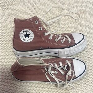 Converse All Star High-Top Sneakers in Rosy Brown PLATFORM